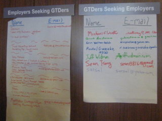 GTD Job board at the 2009 GTD Summit